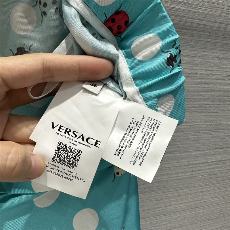 Versace dopamine color polka dot print silk pants