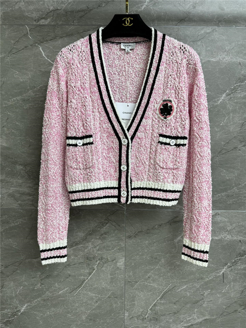 Ch**el three-dimensional pattern cardigan
