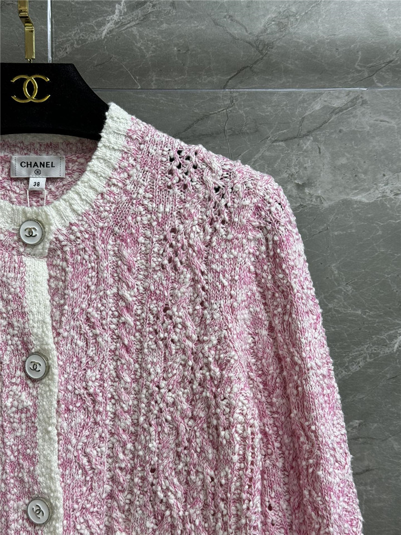 Ch**el color block hollow cardigan