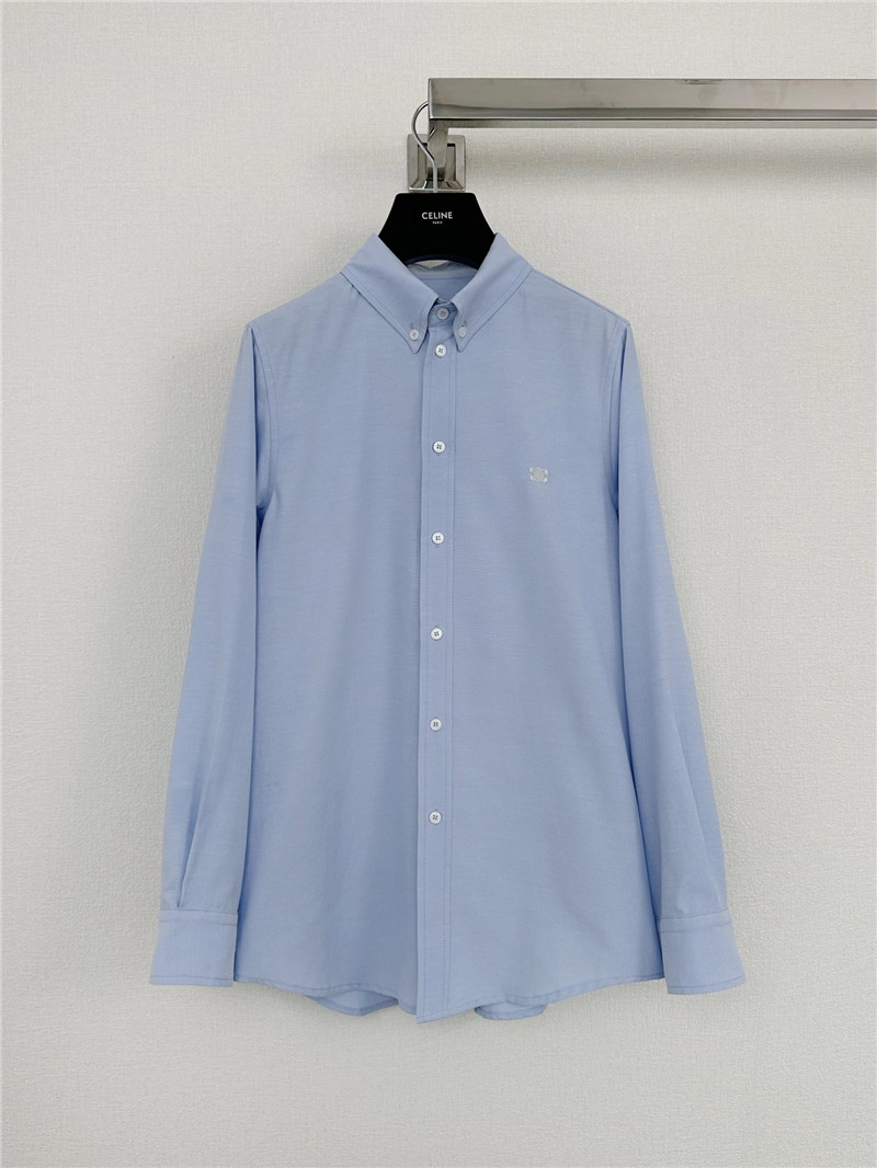 Ce1i*e small logo embroidered long-sleeved shirt