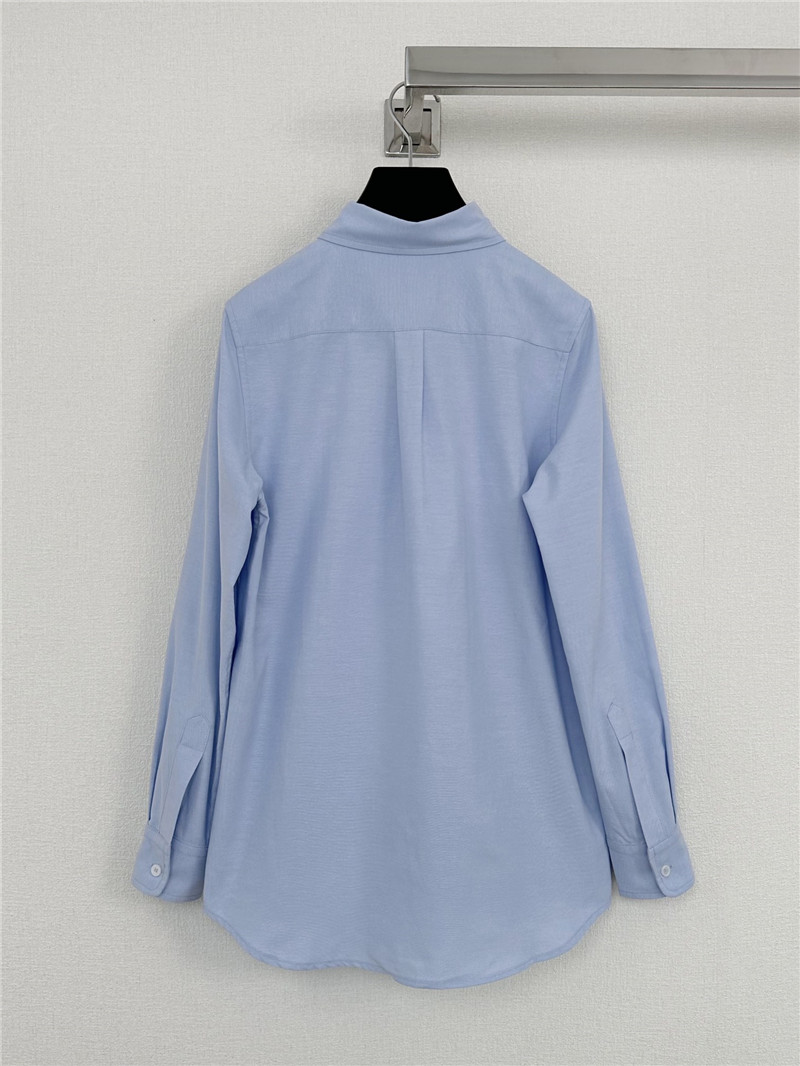 Ce1i*e small logo embroidered long-sleeved shirt