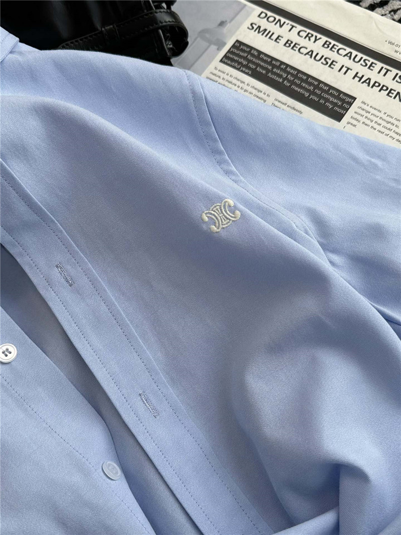 Ce1i*e small logo embroidered long-sleeved shirt