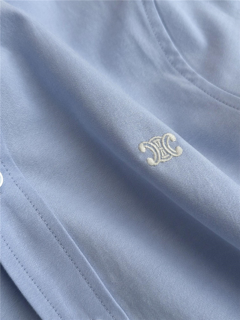 Ce1i*e small logo embroidered long-sleeved shirt