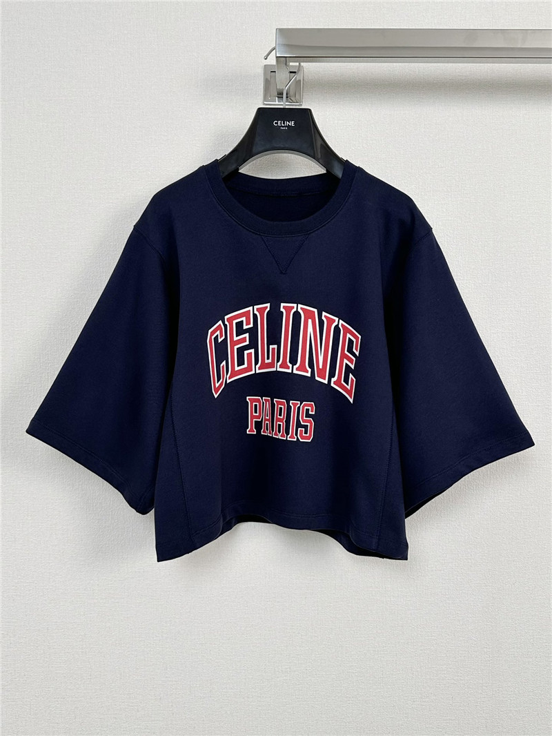 Ce1i*e letter print mid-sleeve t-shirt