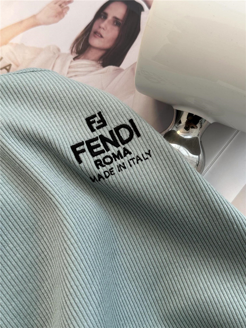 F**di embroidered round neck short sleeves