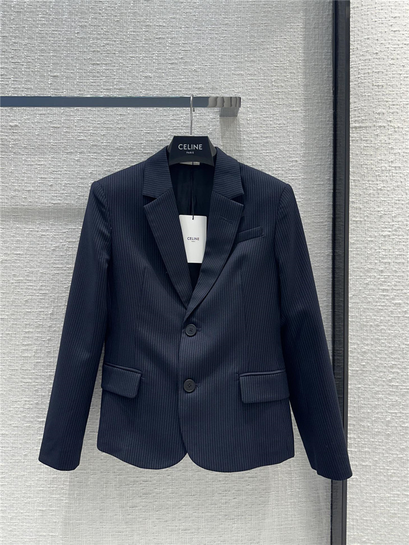 Ce1i*e blue vertical striped blazer