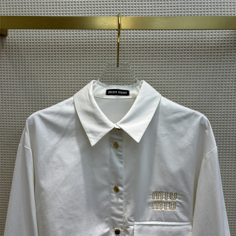 M1um1u fake two piece lapel long sleeve shirt dress