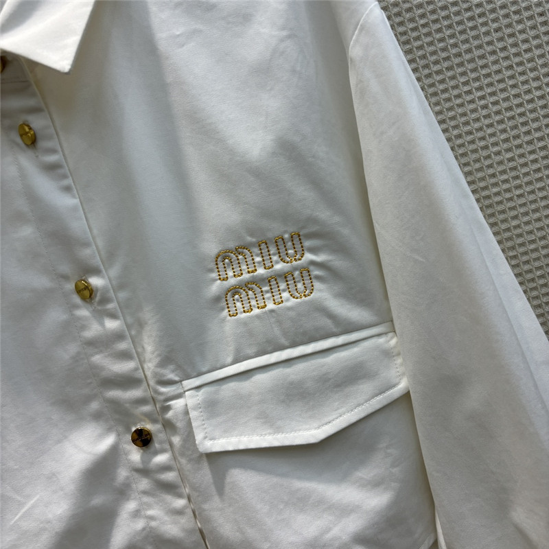 M1um1u fake two piece lapel long sleeve shirt dress