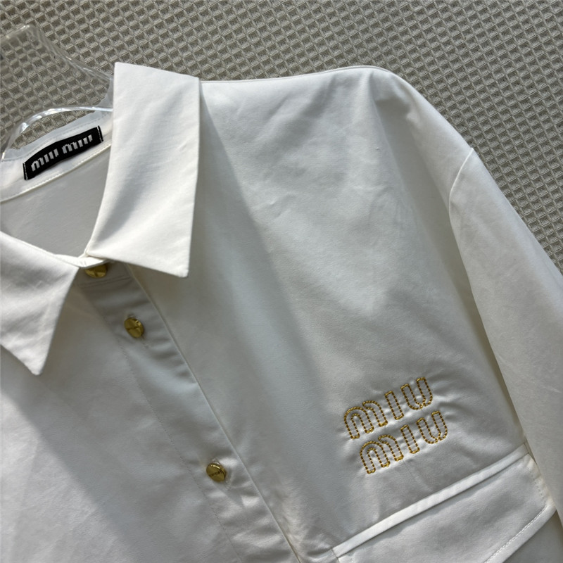 M1um1u fake two piece lapel long sleeve shirt dress