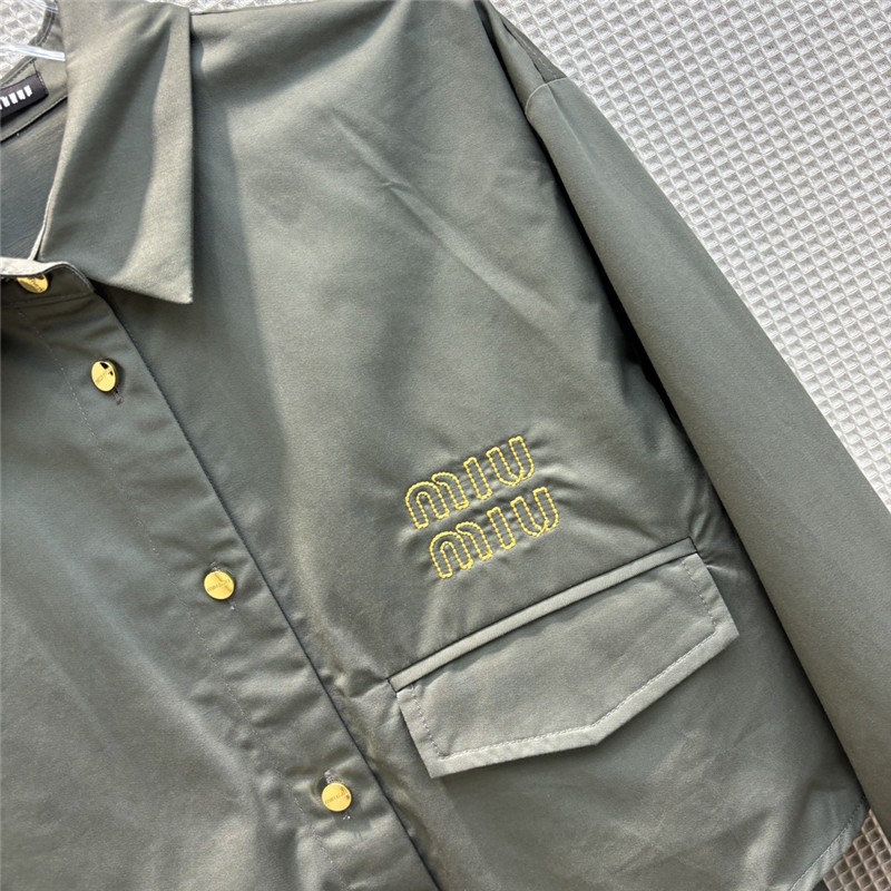 M1um1u fake two piece lapel long sleeve shirt dress