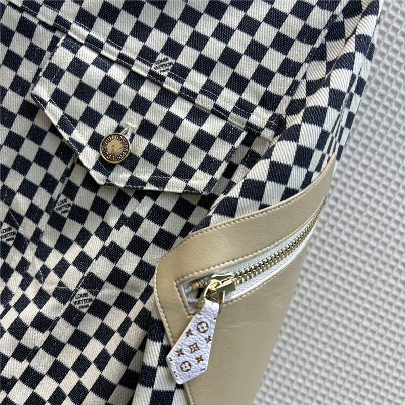 louis vuitton LV stand collar checkerboard short jacket