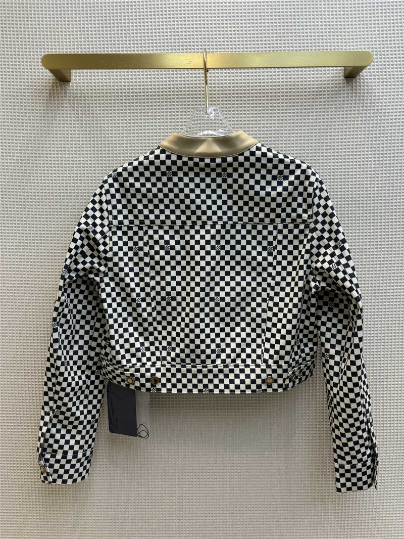 louis vuitton LV stand collar checkerboard short jacket