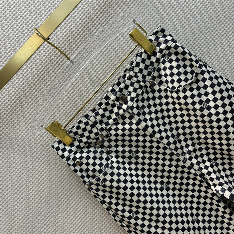 l0vis Vvtt0n lv classic logo printed denim straight pants