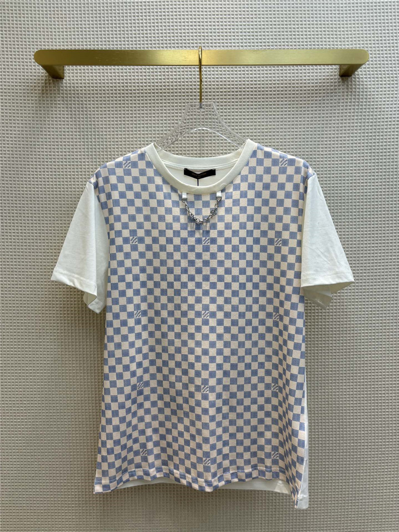 l0vis Vvtt0n lv checkerboard short-sleeved t-shirt