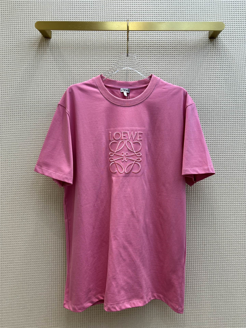 L0ew* letter embroidered short sleeve t-shirt