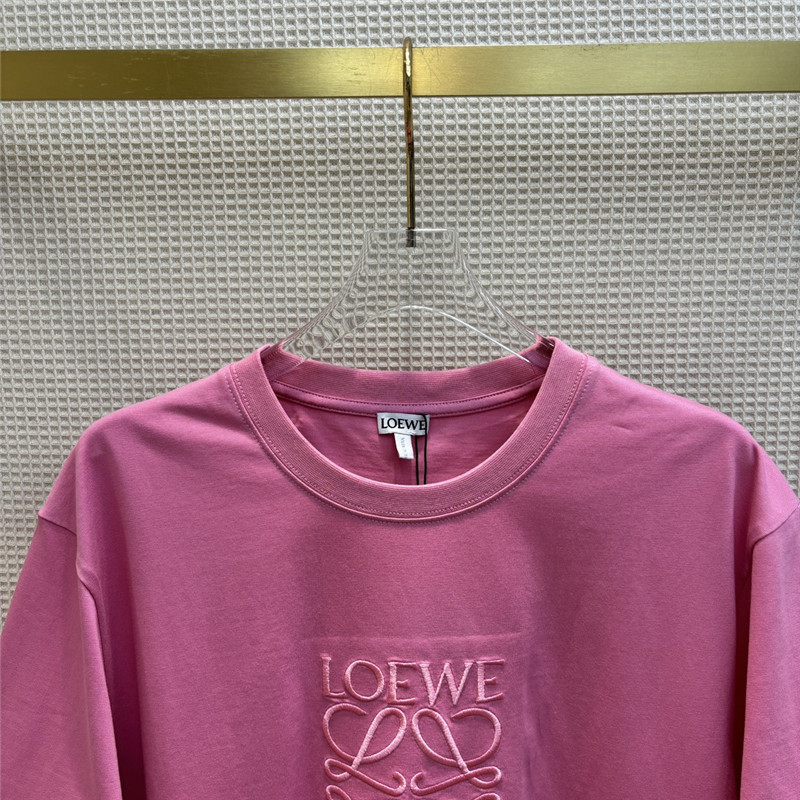 L0ew* letter embroidered short sleeve t-shirt