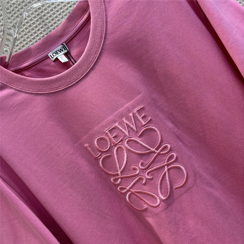 L0ew* letter embroidered short sleeve t-shirt