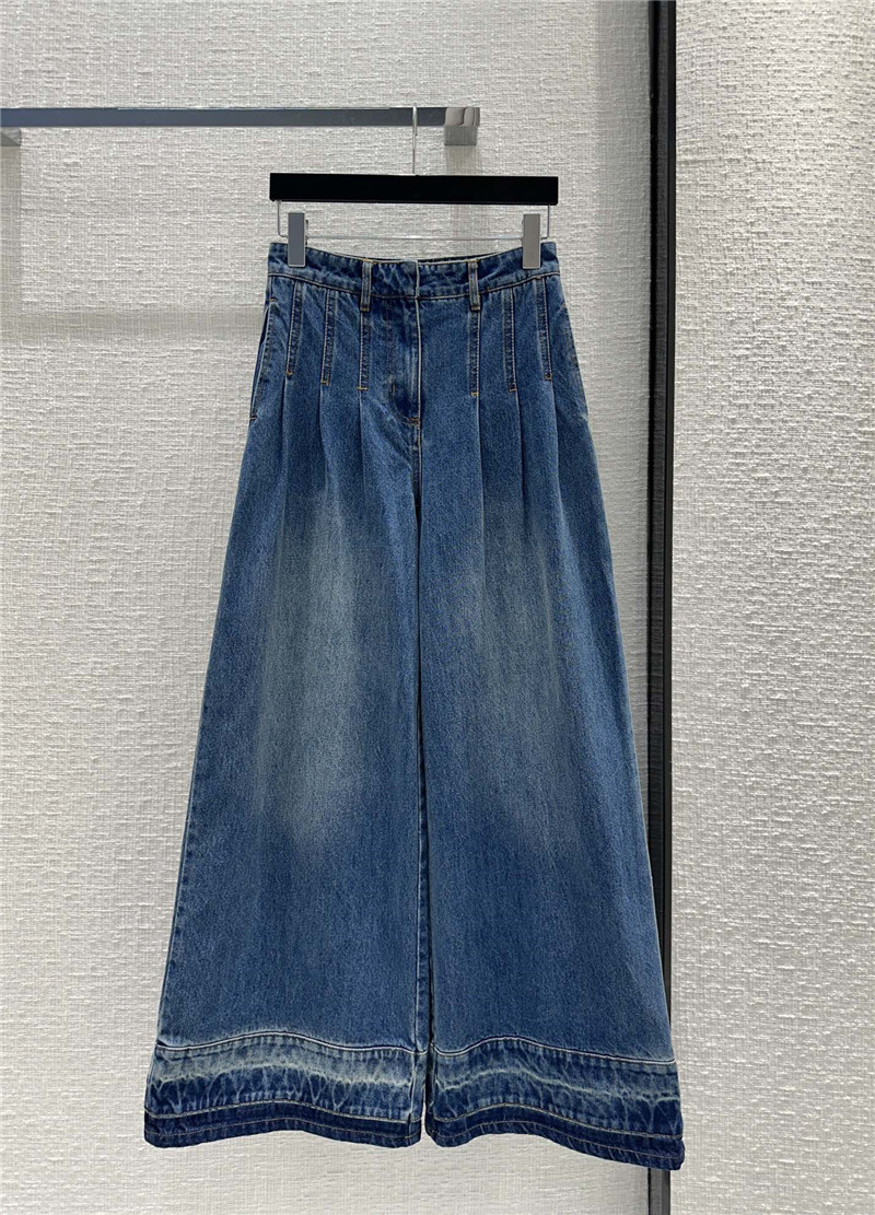 Va1e*ntin0 gradient color block denim wide leg pants