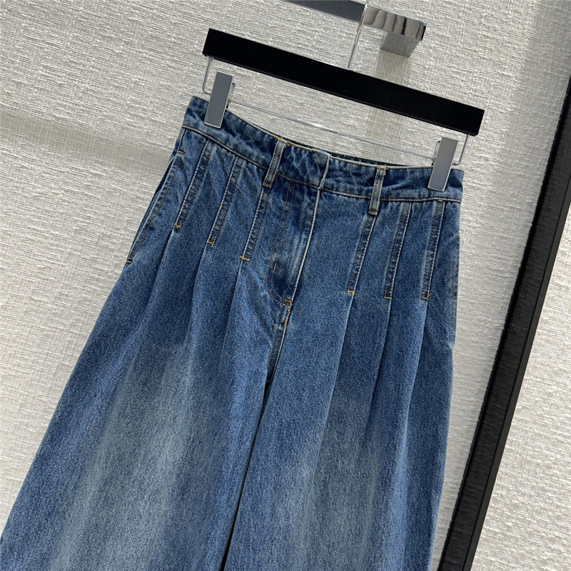 Va1e*ntin0 gradient color block denim wide leg pants