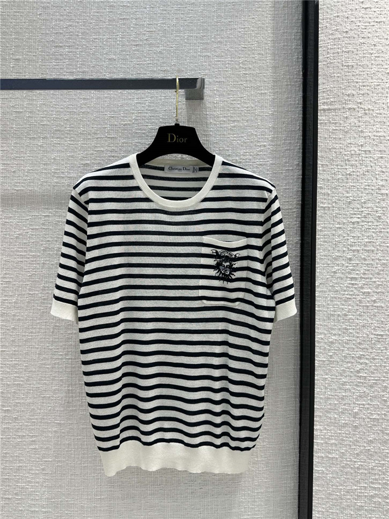 D10r navy sunflower print linen sweater