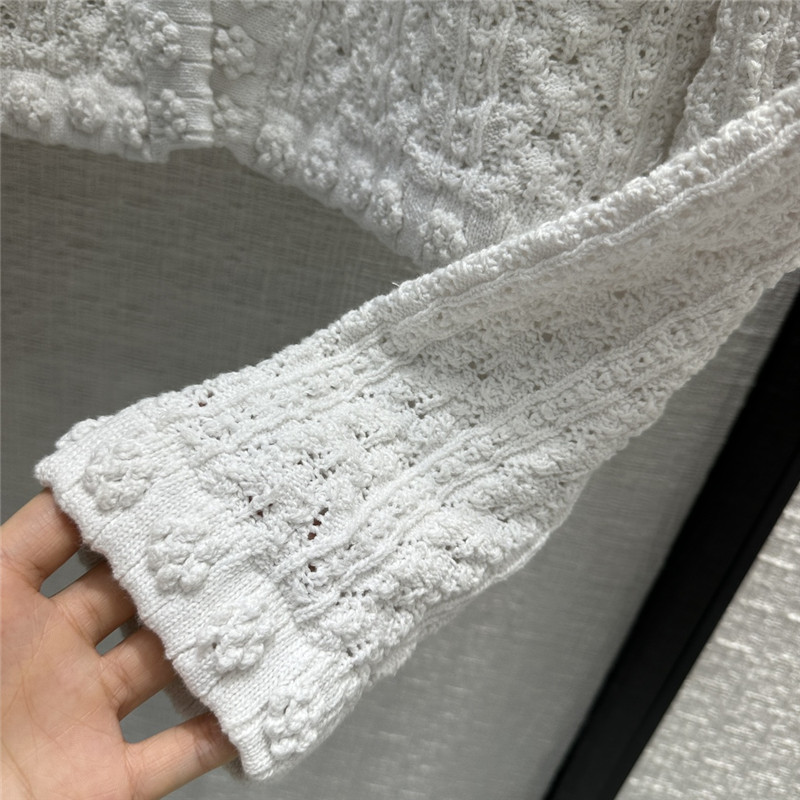 Ch**el heavy craft hollow embossed braided cardigan