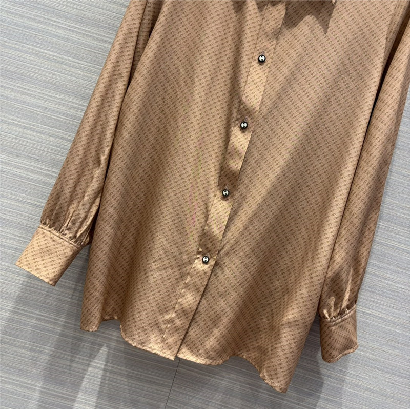 Gucci GG fine logo print silk shirt