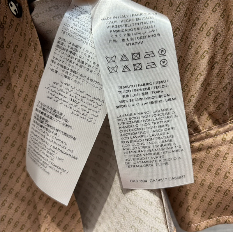 Gucci GG fine logo print silk shirt