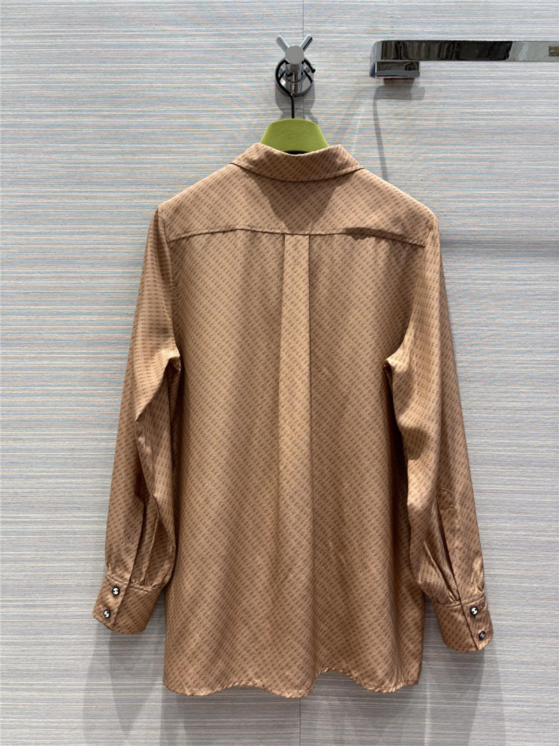 Gucci GG fine logo print silk shirt