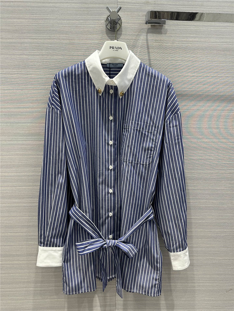 Pra*a retro style striped large shirt