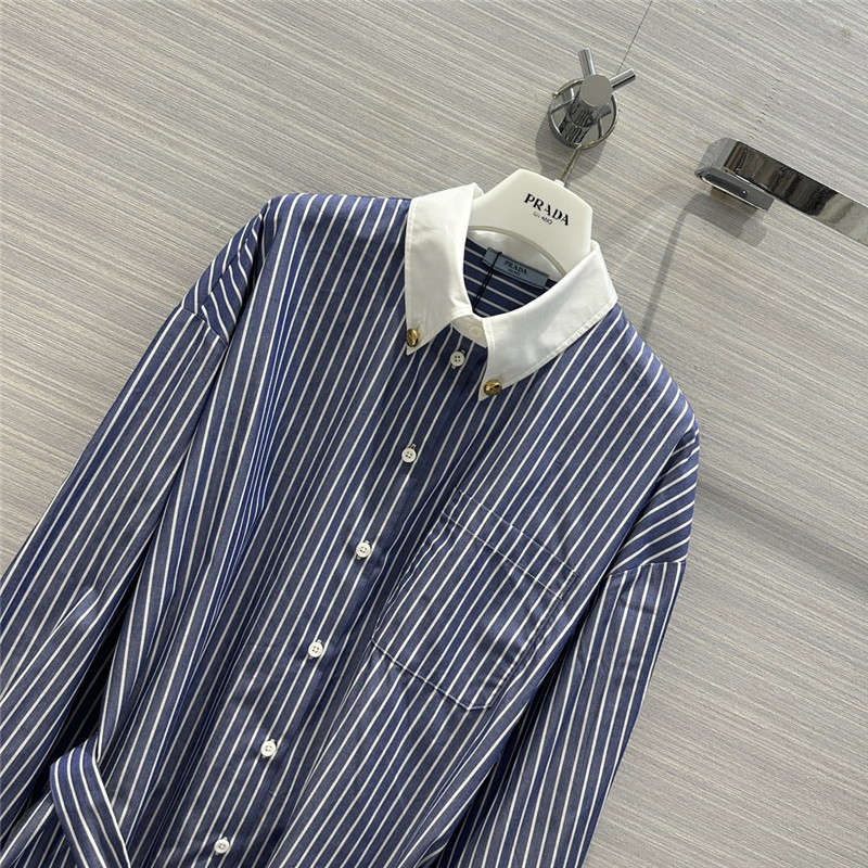 Pra*a retro style striped large shirt