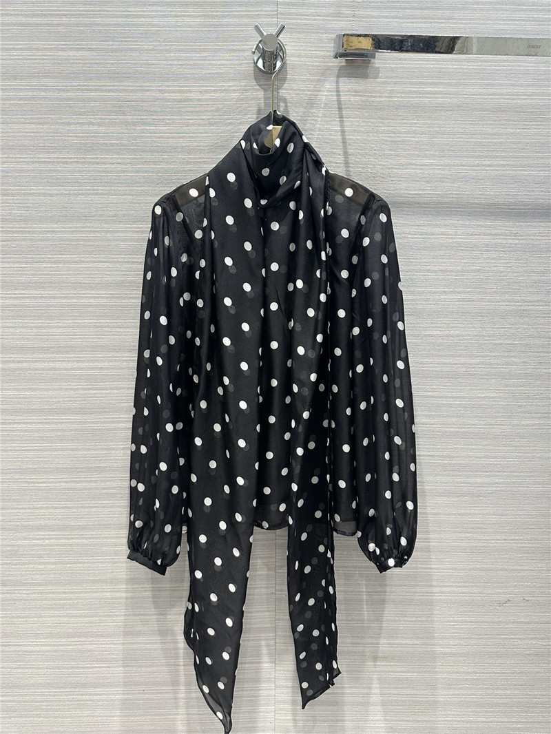 Y51 polka dot silk shirt