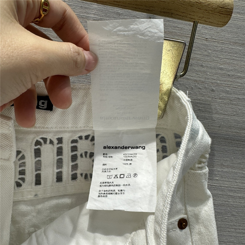 A1exa*der wang letter embroidered denim skirt