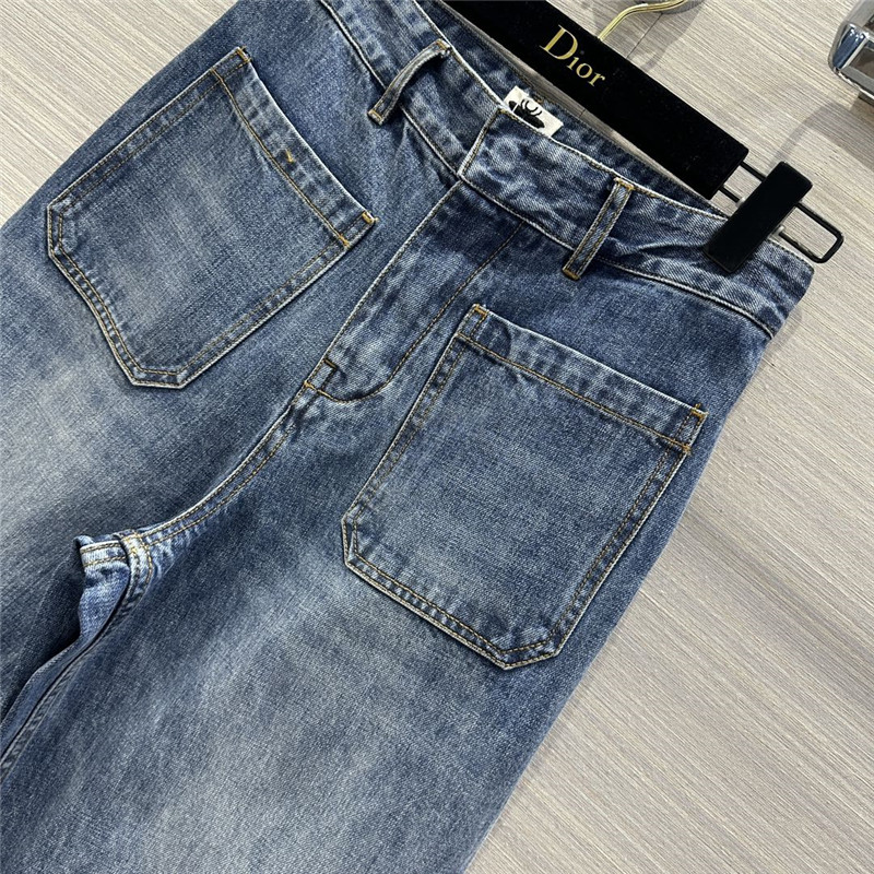 D10r mid-high waist double pocket straight jeans