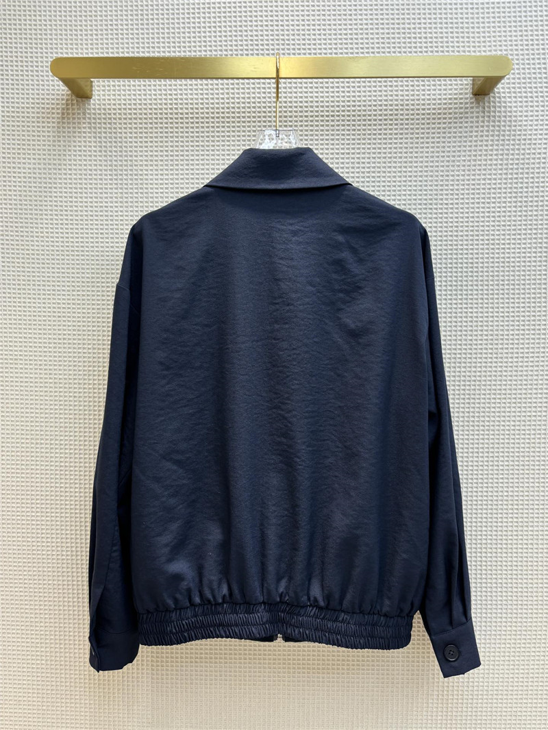 M1um1u stand collar silk cotton jacket