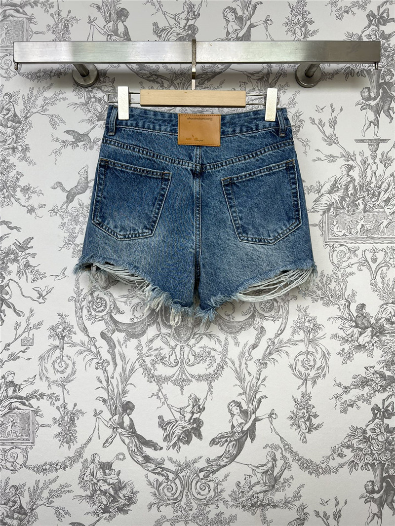 A1exa*der wang new distressed denim shorts