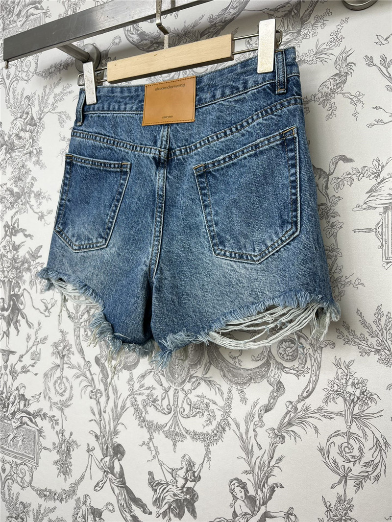 A1exa*der wang new distressed denim shorts