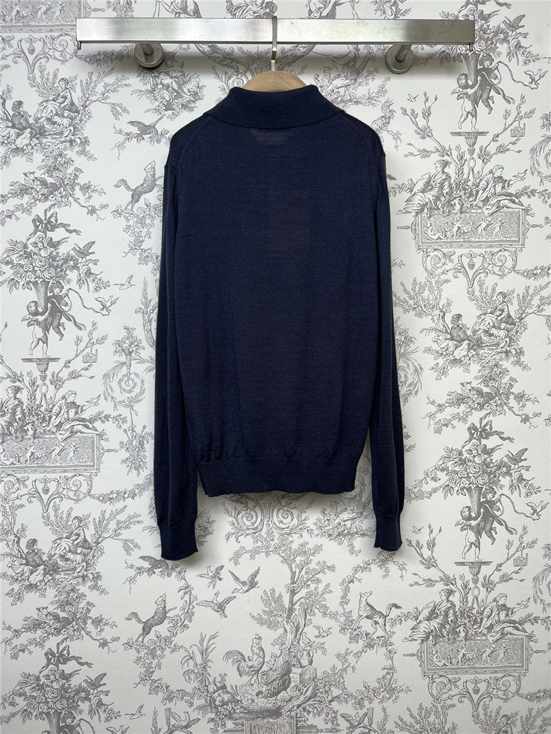 M1um1u new polo collar knitted long sleeves