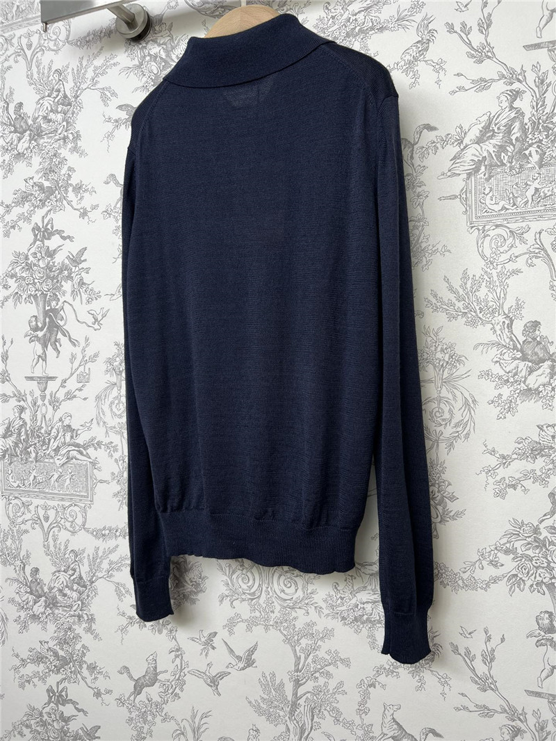M1um1u new polo collar knitted long sleeves