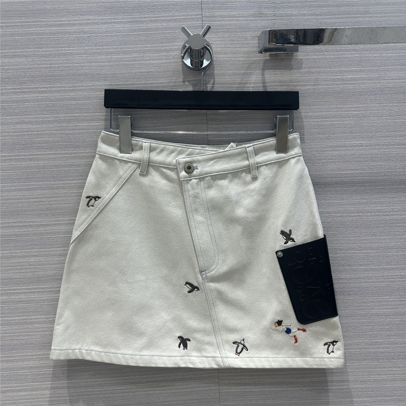 L0ew* colorful denim denim skirt