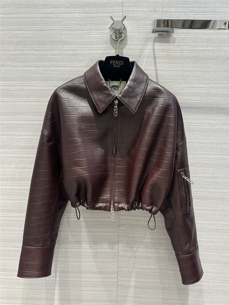 F**di lambskin short lapel jacket