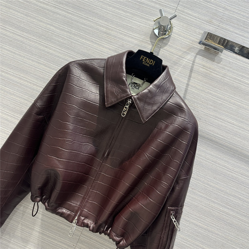 F**di lambskin short lapel jacket