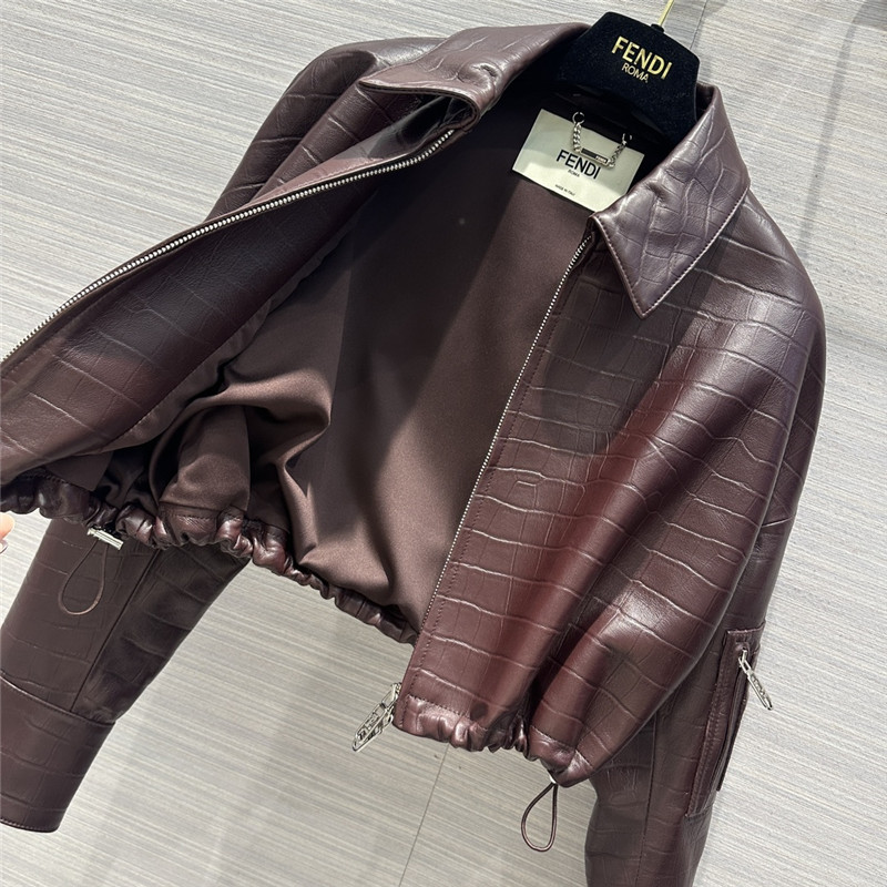 F**di lambskin short lapel jacket