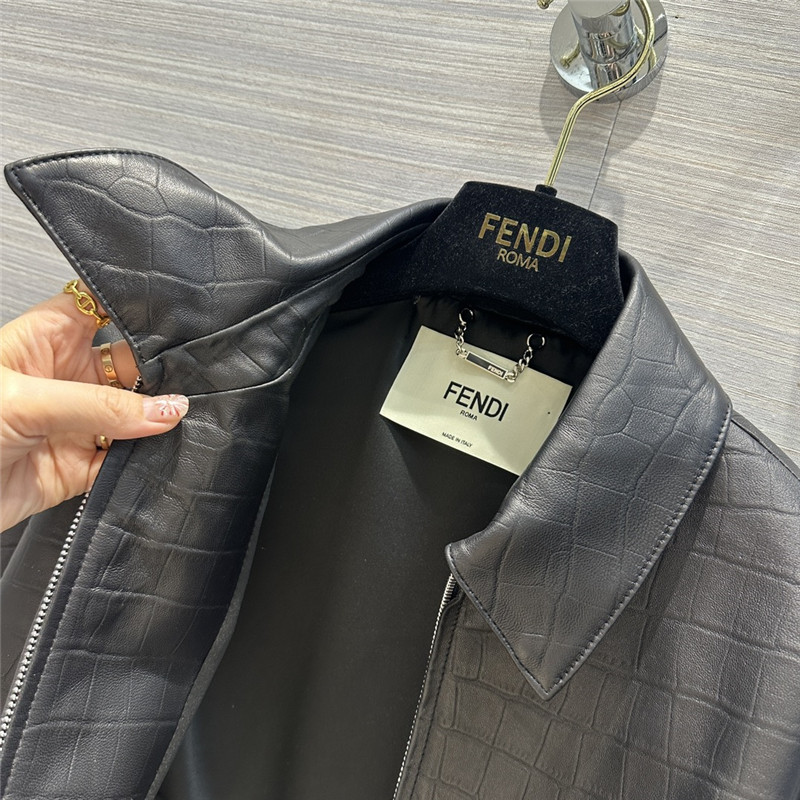 F**di lambskin short lapel jacket