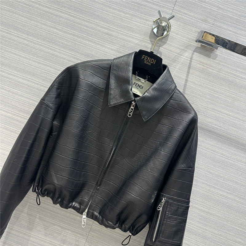 F**di lambskin short lapel jacket