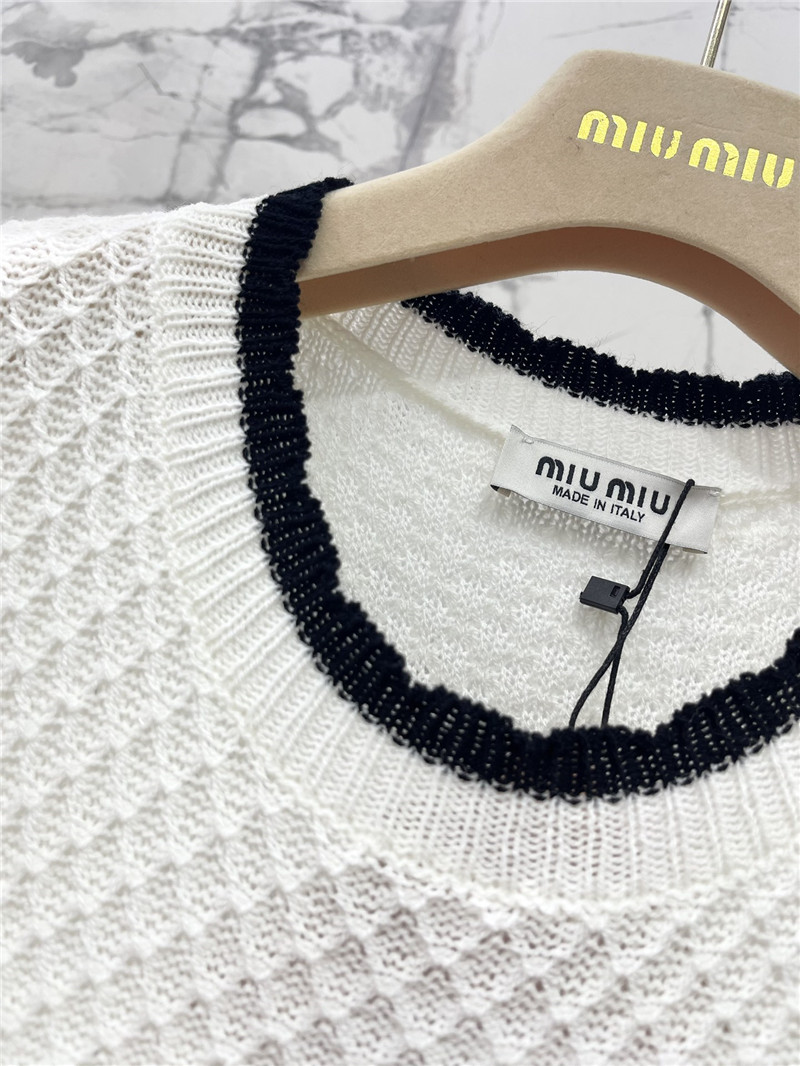 M1um1u hot rhinestone cake sleeve sweater