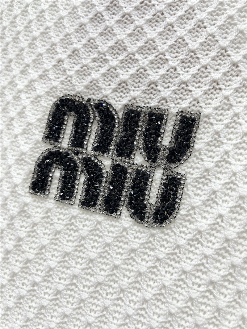 M1um1u hot rhinestone cake sleeve sweater