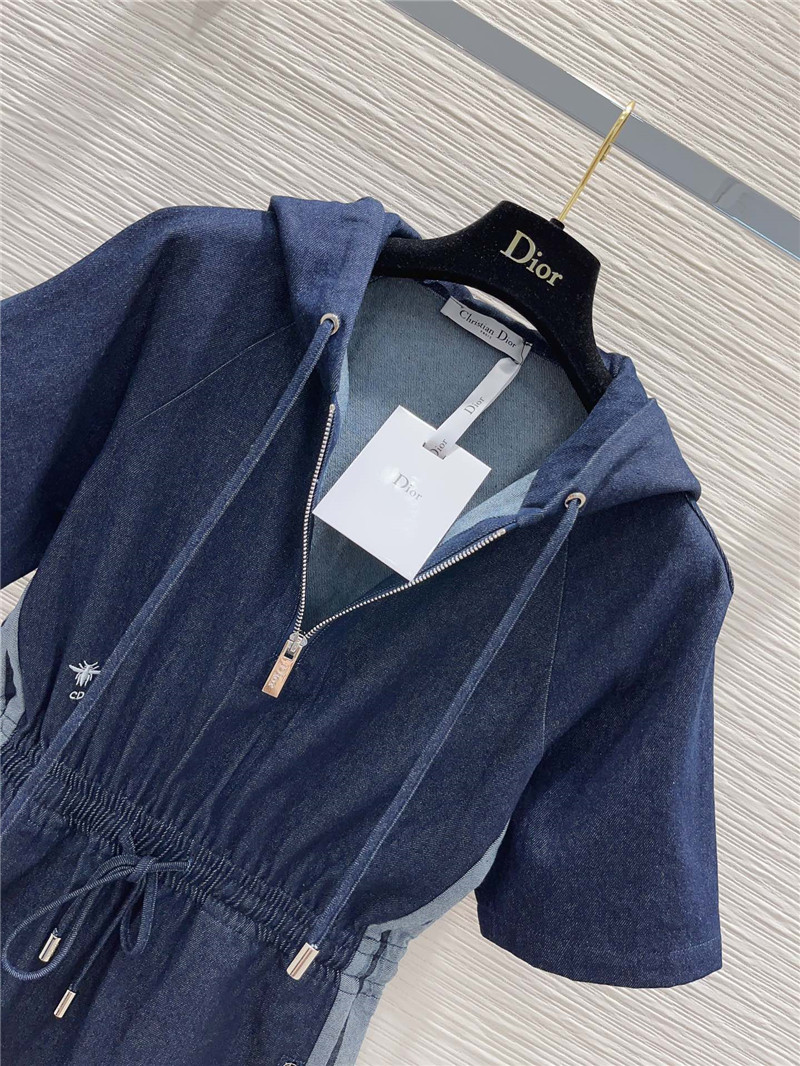 D10r retro denim hooded sweatshirt dress