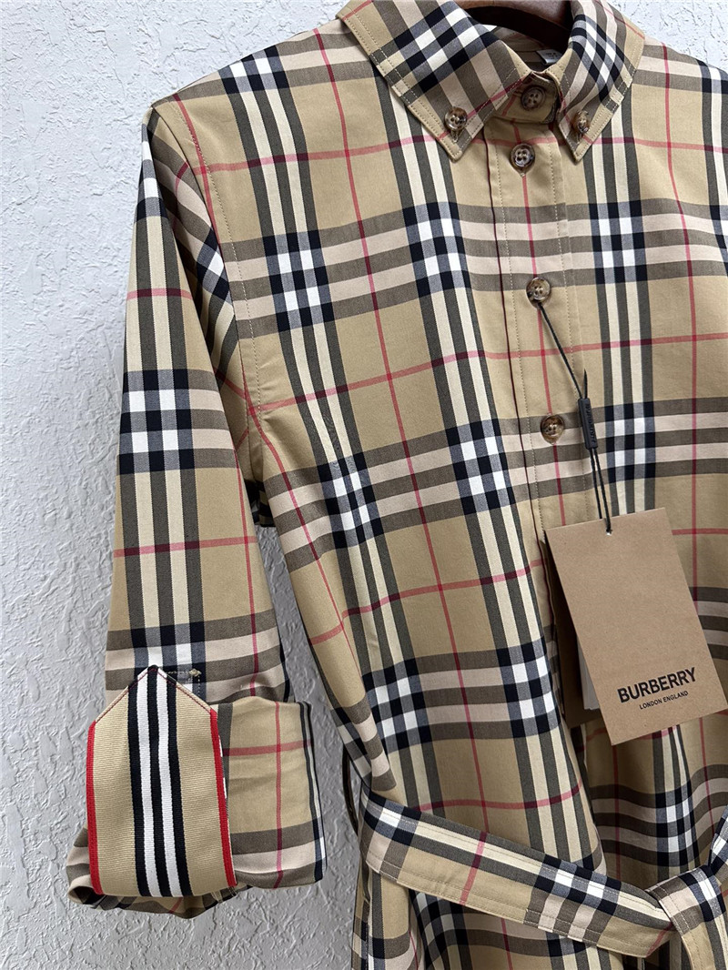 Bv*b*rry checked cotton tie-waist shirt dress