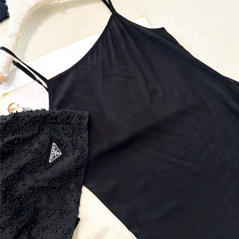 Pra*a lapel three-dimensional bouquet two-piece set