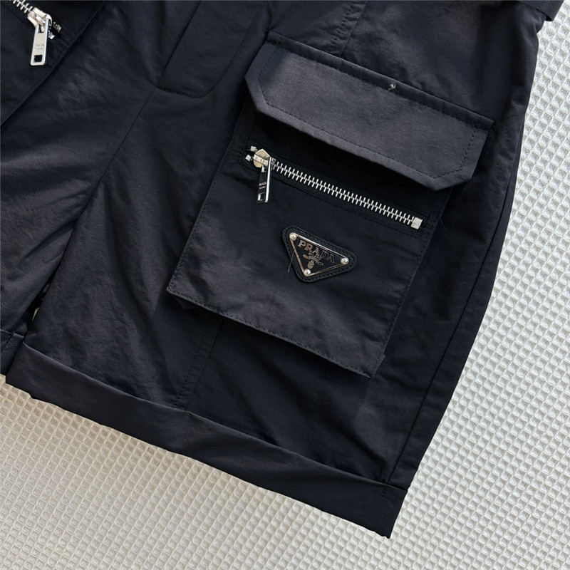 Pra*a workwear fan buckle high waist a-line shorts